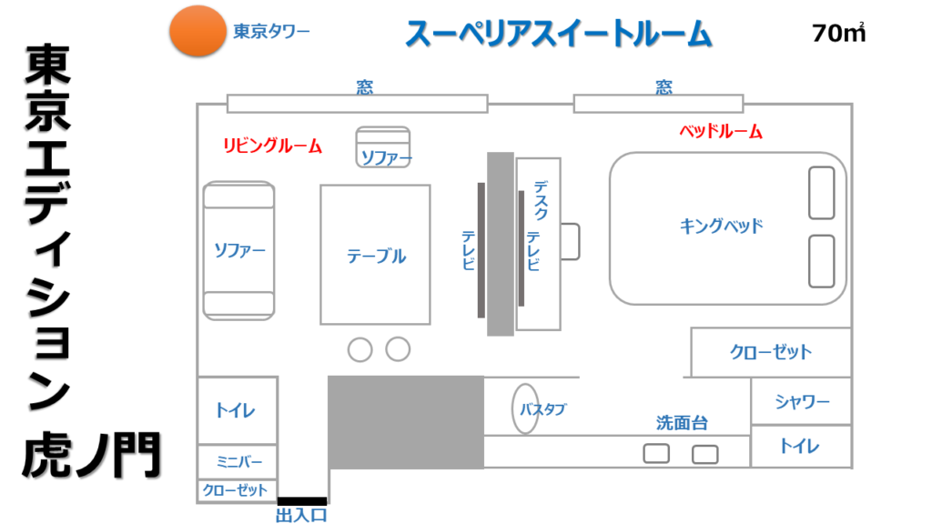 東京エディション虎ノ門|スーペリアスイートの間取り