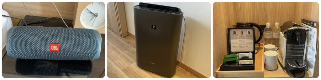 フェアフィールド・バイ・マリオット大阪難波|スーペリアルームのBluetooth、空気清浄機、ネスプレッソ