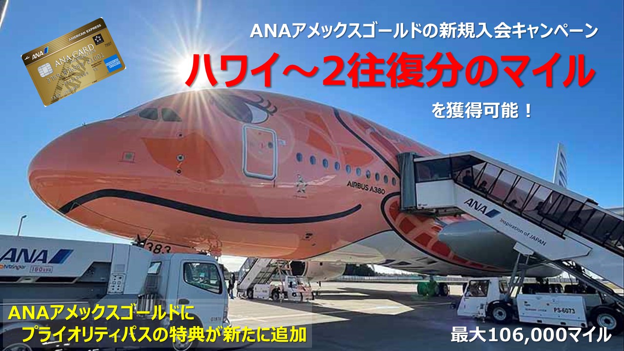 【最大106,000マイル】ANAアメックスゴールドの新規入会キャンペーンを解説【最新2025年5月版】