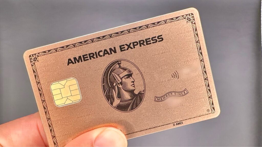 アメックスゴールドプリファードカード（ローズゴールド）の実物写真