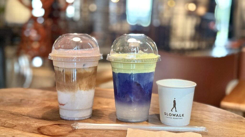 SLOWALK Coffee Roastersで注文した3種類のドリンク