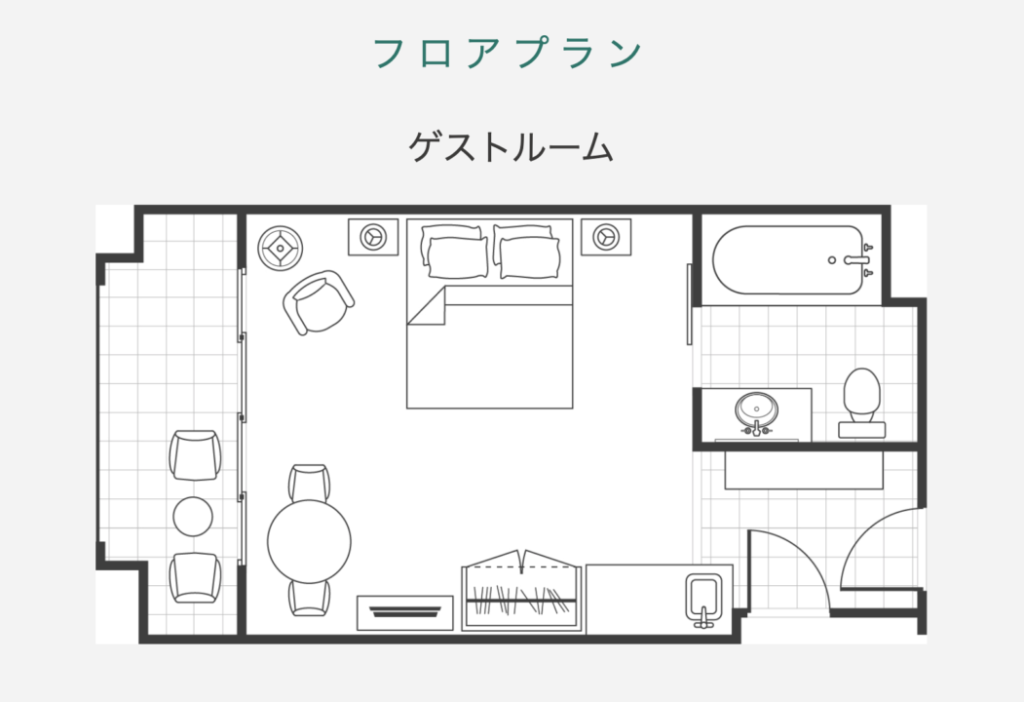スタジオタイプの間取り図