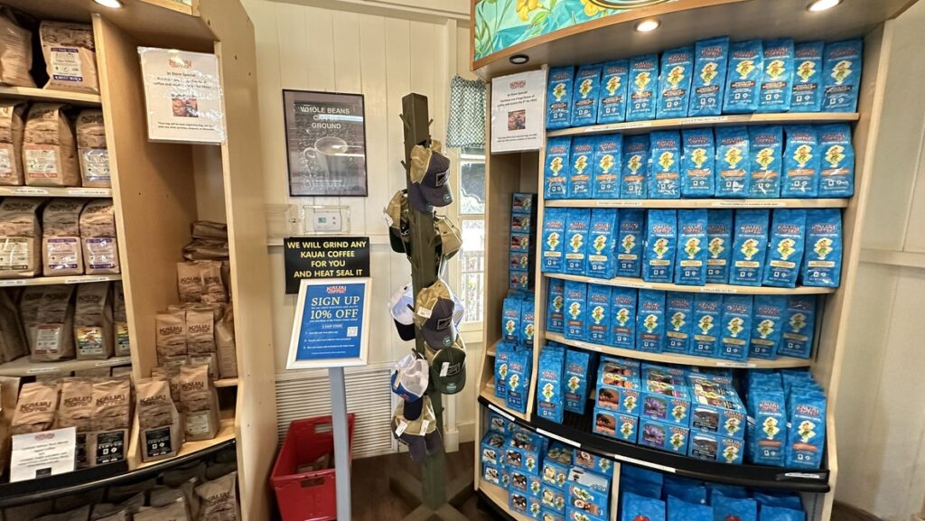 Kauaʻi Coffee Companyで販売されるコーヒー豆