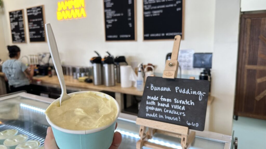 The Jammin' Banana Bakery & Cafeで食べた手作りバナナプディング