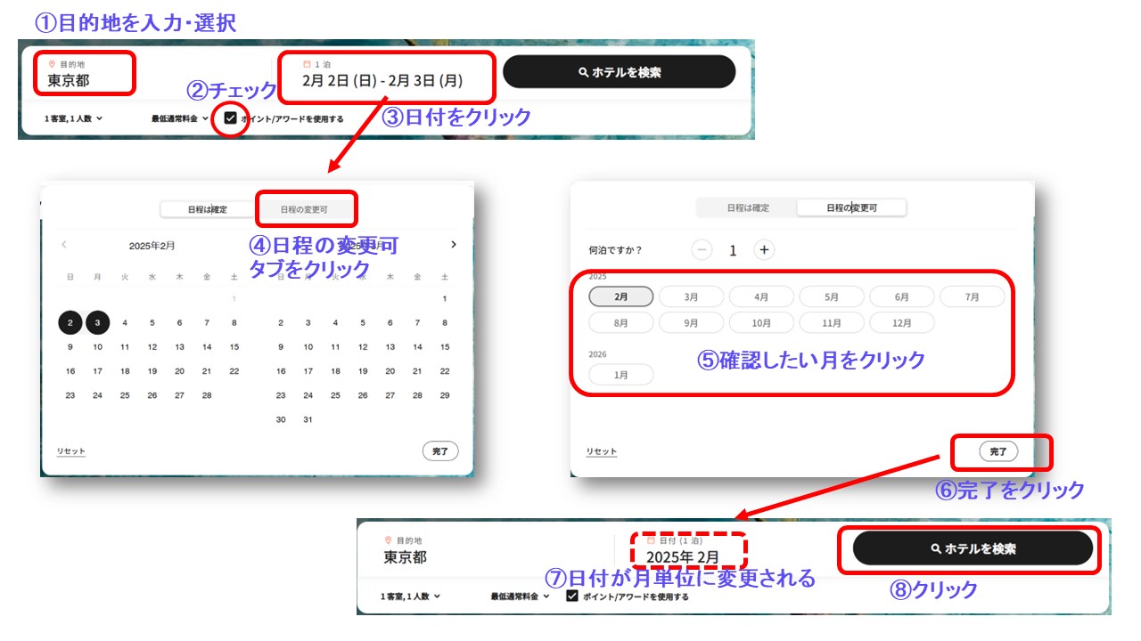 Marriott Bonvoyポイントの使い方を示す画面